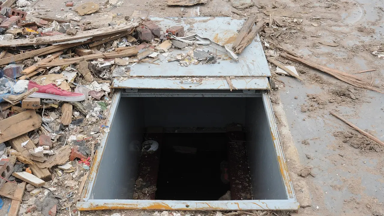 In-ground garage storm shelter