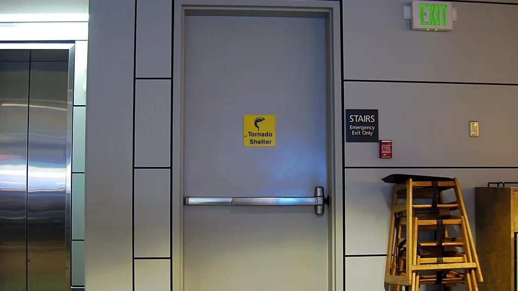 Steel tornado shelter door
